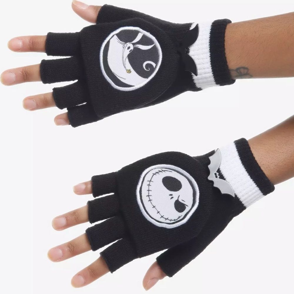 Nightmare Before Christmas Jack & Zero Fingerless Gloves/Mittens Unisex